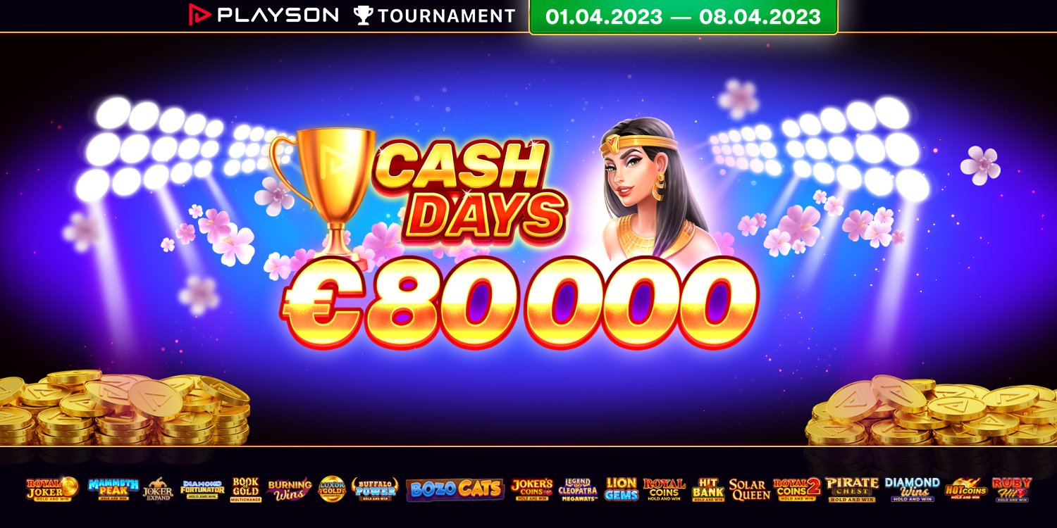 CashDays di aprile di Playson €80.000 di montepremi 